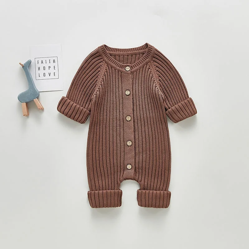 MILANCEL Baby Clothing Brief Style Toddler Boys Jumpsuits Infant Girls Knitwear Single Breast Baby Outerwear