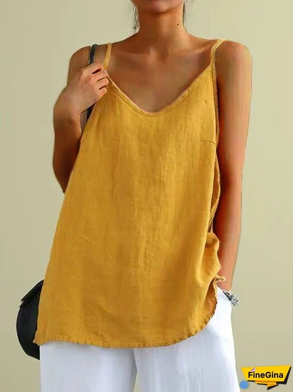 Women's Tank Tops Loose Simple Solid Sleeveless Tank Top