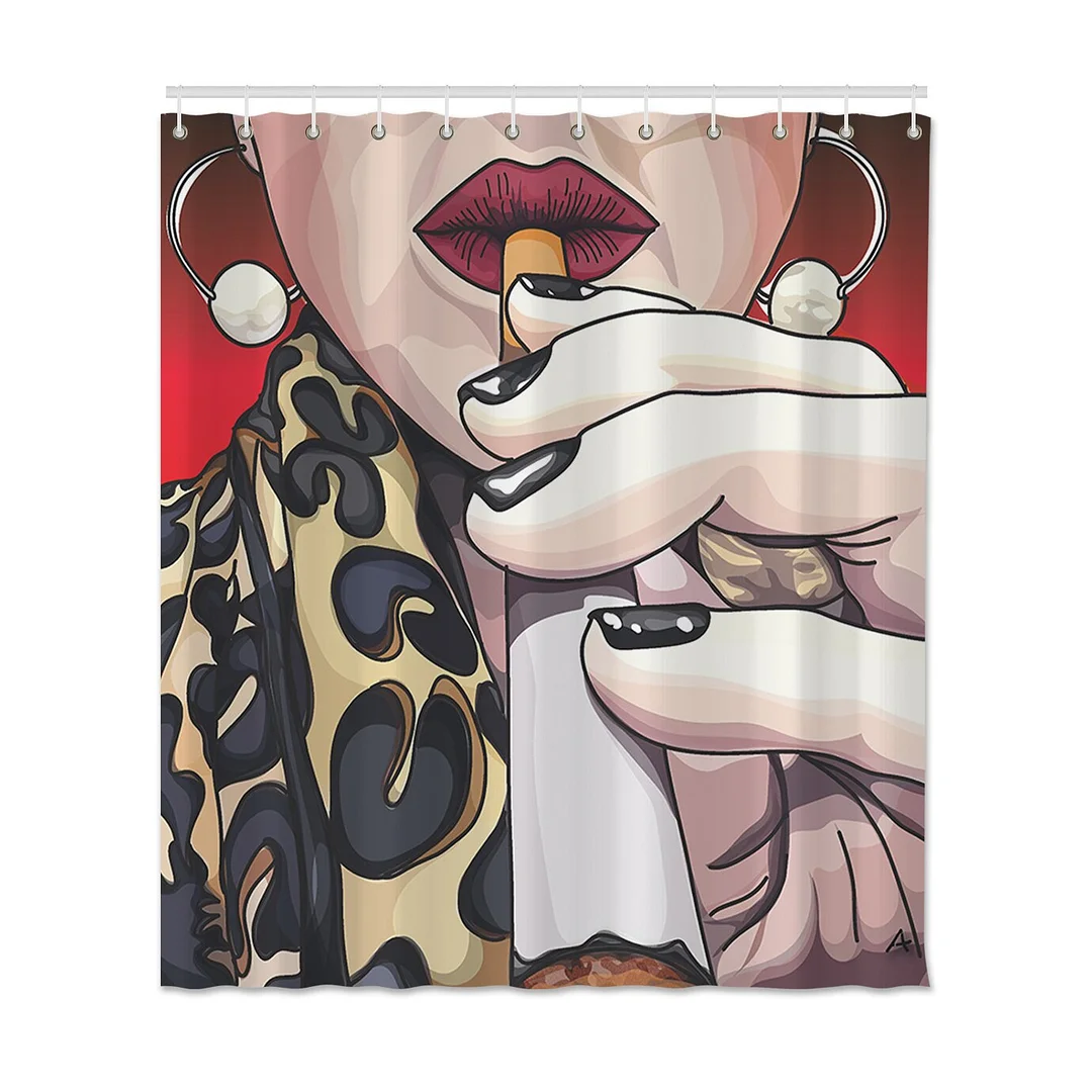 Portrait Floral Shower Curtain For Bathroom Waterproof Bath Curtains Home Decor Polyester Modern Shower Curtain Set Bathroom