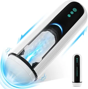 Men Automatic Telescopic Male Masturbator Vibration Real Vagina Blowjob Machine Masturbation Cup