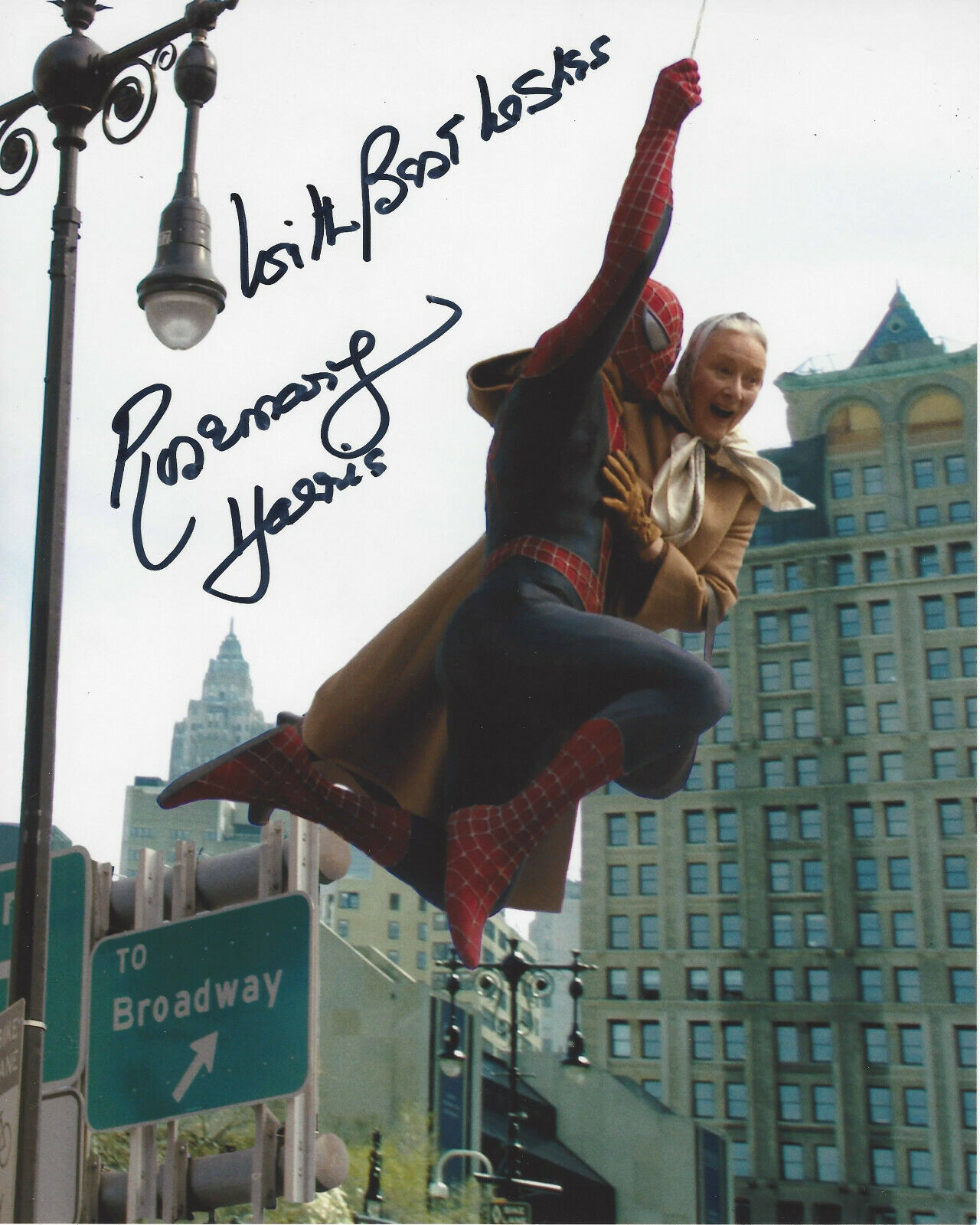 ROSEMARY HARRIS SIGNED 'SPIDER-MAN' MAY PARKER 8x10 MOVIE Photo Poster painting E w/COA ACTRESS