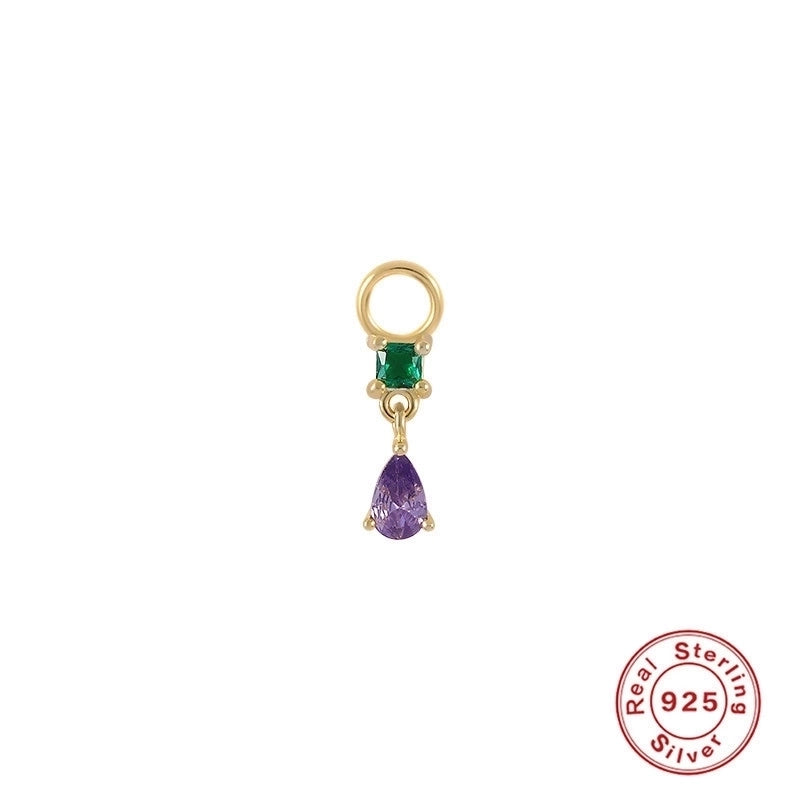 1 Piece 10mmKS115067-Z Sterling Silver Zircon Geometric Pendant Jewelry Accessories