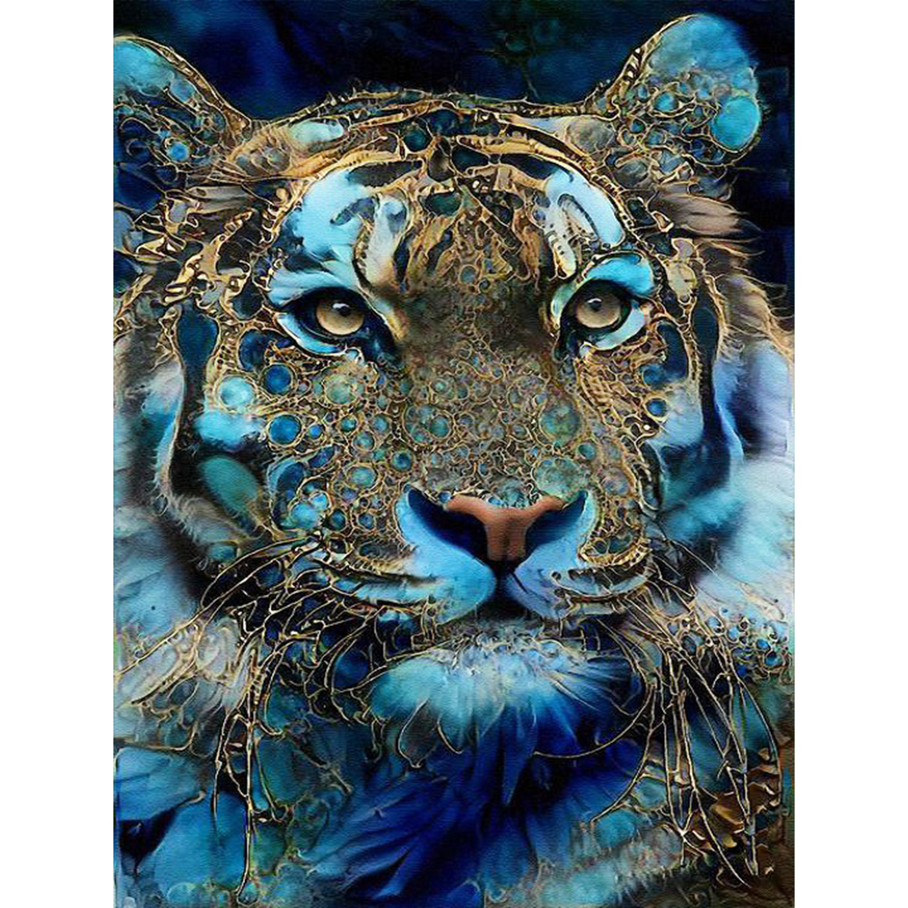 

(Multi-Size) Blue Tiger - Round/Square Drill Diamond Painting, Round diamond 30*40cm, 501 Original