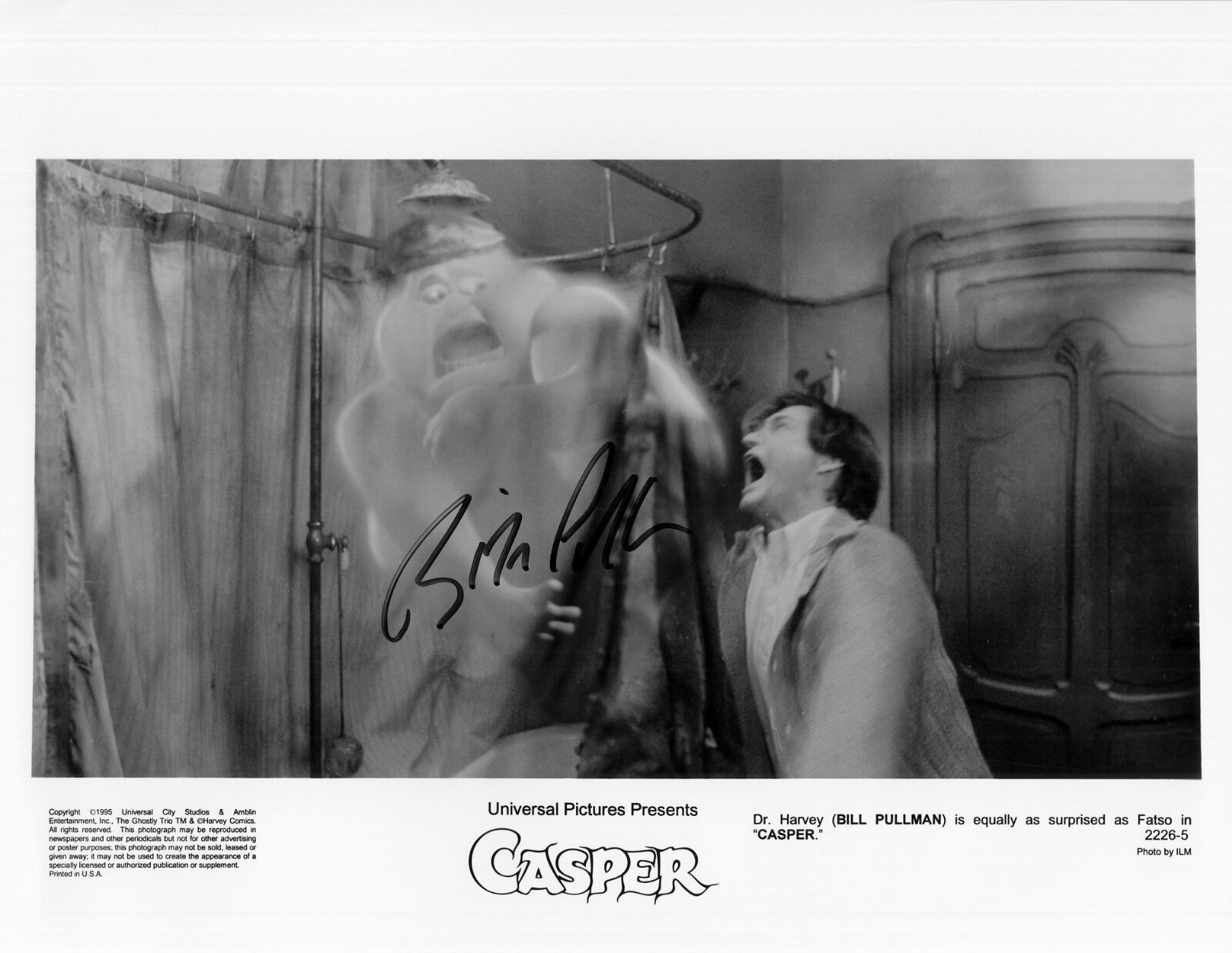 BILL PULLMAN hand-signed CASPER 8x10 uacc rd coa FUNNY ORIGINAL '95 STUDIO SCENE