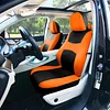 FH Group Full Set Cloth Car Seat Covers , Universal Fit combo, Low Back Front Seat Covers, Airbag Compatible, Split Bench Rear Seat, Washable Seat Cover for SUV,Sedan,Van Orange