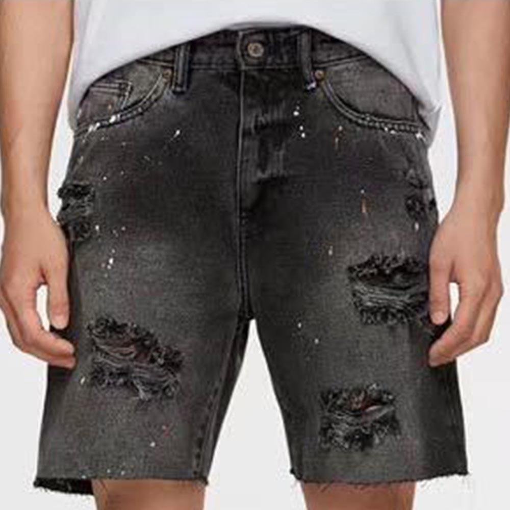 Paneled Side Pockets Cropped Casual Half-Length Jeans