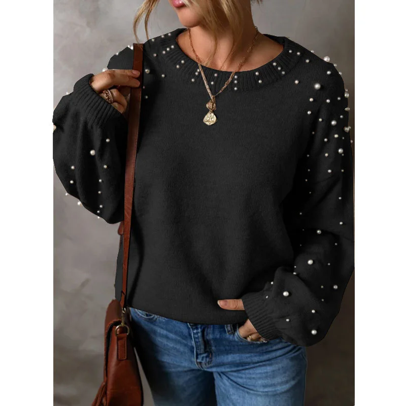 Athvotar Athvotar Autumn And Winter New Large-Size Loose Long-Sleeved Nail Ball Collar Collar Women's Sweater Factory