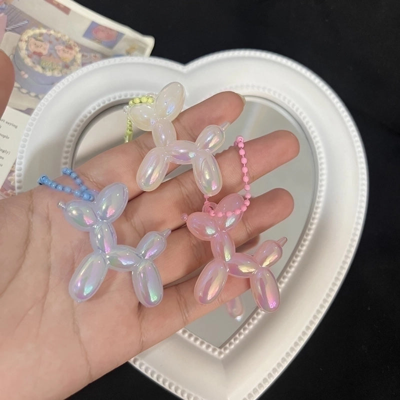 Laser Balloon Dog Doll Key Chain Cute Doll Pendant Student Ornaments Colorful Dog Creative Jewelry Gift