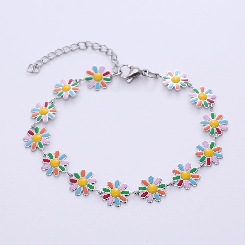 Bohemian Flower 304 Stainless Steel 18K Gold Plated No Inlaid Stainless Steel Bracelets In Bulk