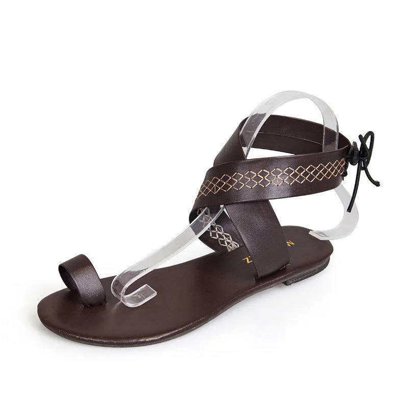 Women Trendy Braided Flip Roman Style Sandals