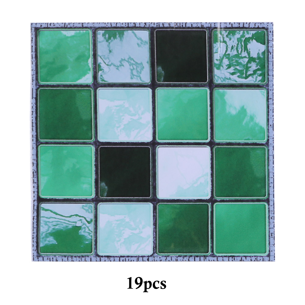 

19pcs Mosaic Tile Wall Sticker PVC Waterproof Tiles Decals Kitchen Decor, Ycz001, 501 Original