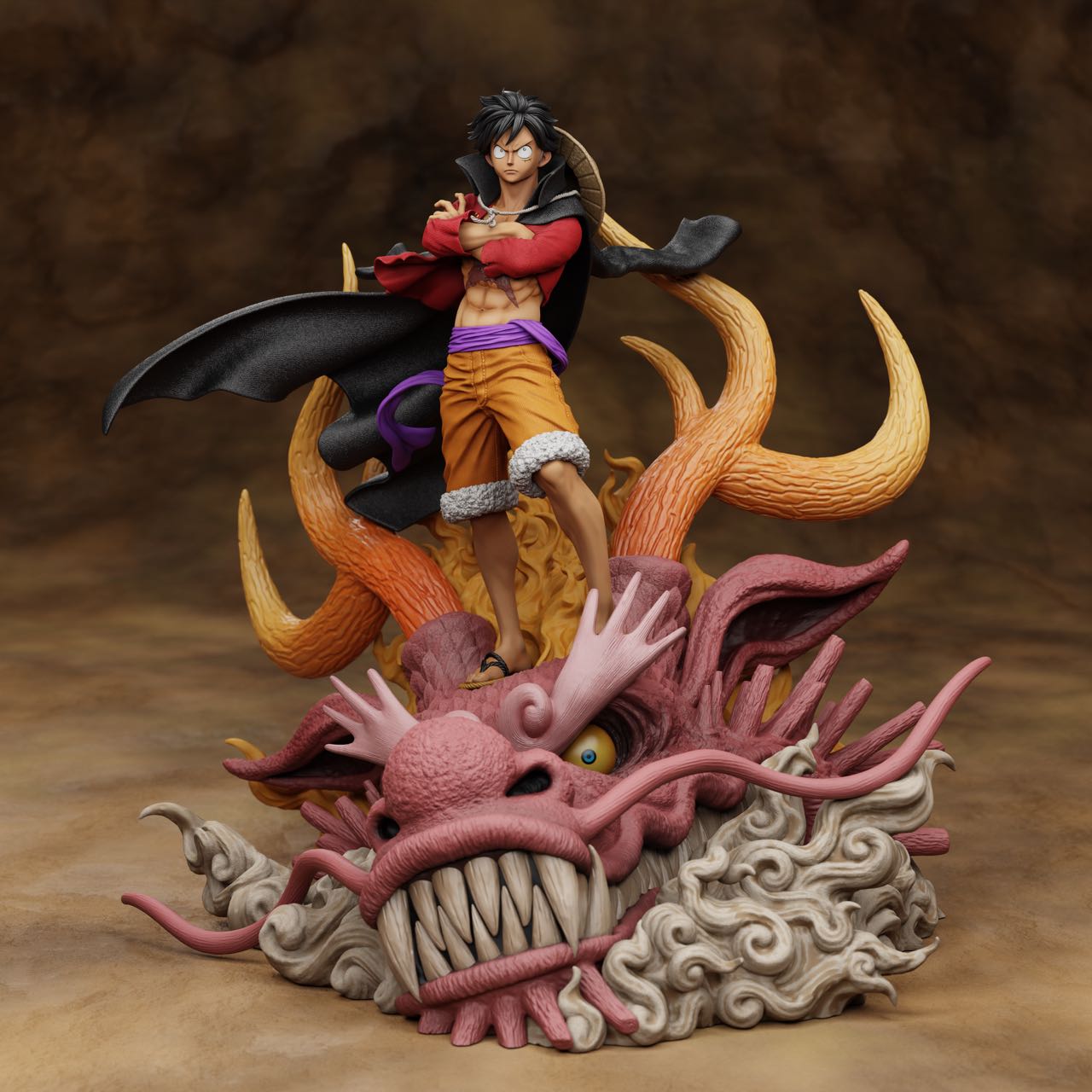 PRE-ORDER Player 1 Studio One Piec Monkey D Luffy Three Monsters Statue(GK)