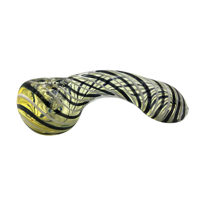 New Design Glass Tobacco Pipe with Rotating Grain Glass Spoon Pipe