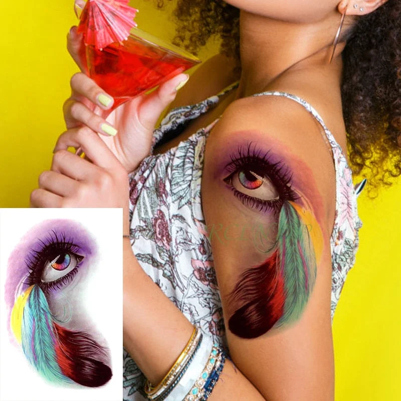 Waterproof Temporary Tattoo Sticker eagle hawk bird Fake Tatto Flash Tatoo leg Arm hand foot tatouage for Men Girl Women lady