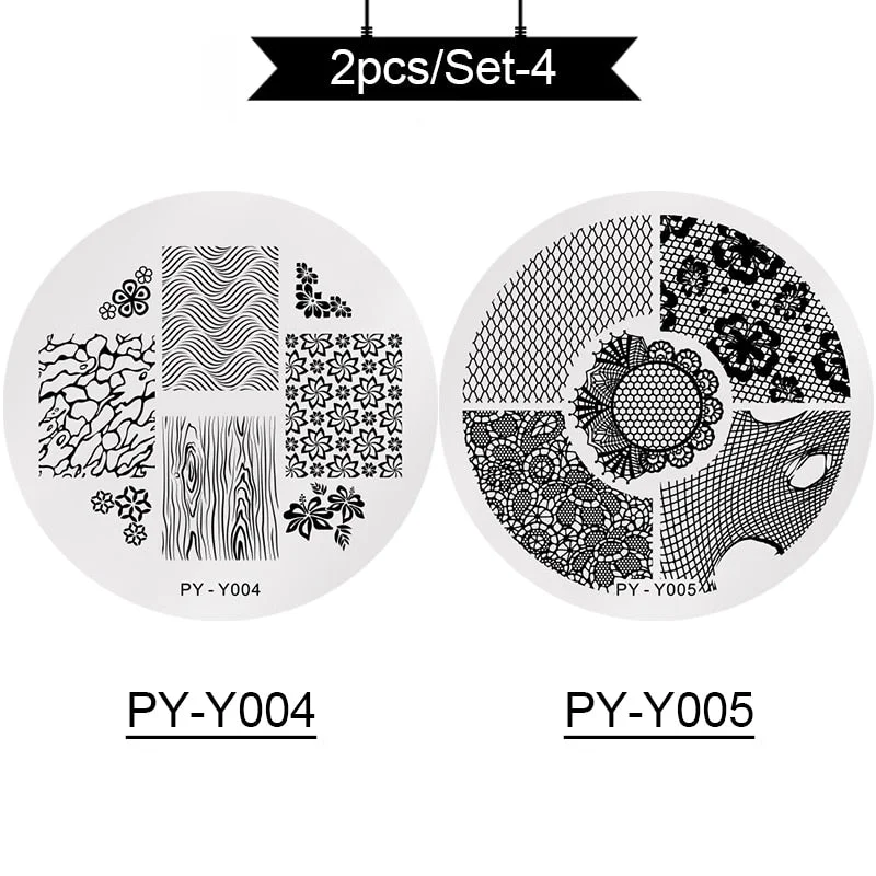 PICT YOU Nail Stamping Plates Rectangle Geometric Line Wave Pattern Stainless Steel Nail Art Image Stamp Stencils Design J004-Nail Inspo