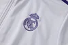 Joyfball 2024/2025 Real Madrid Long Zipped Jacket white Retro version Soccer Jersey 1:1 Thai Quality 