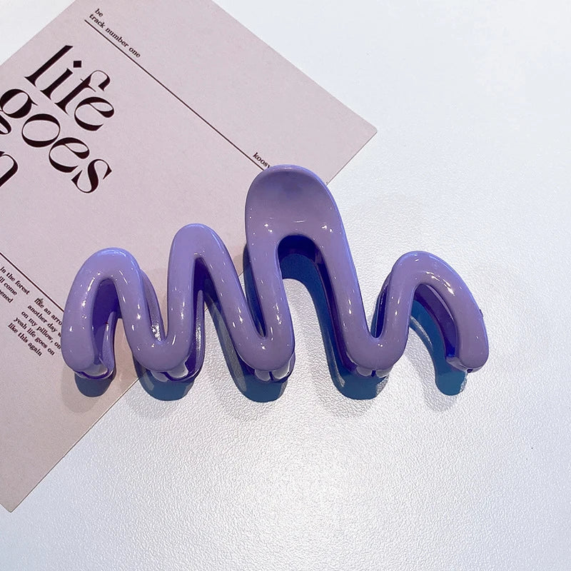 Fashion Colorful Wave Hair Claw for Women Girls Hairpins Korean Sweet Simple Irregular Hair Clips Headwear Hair Accessories LANFUBEISI