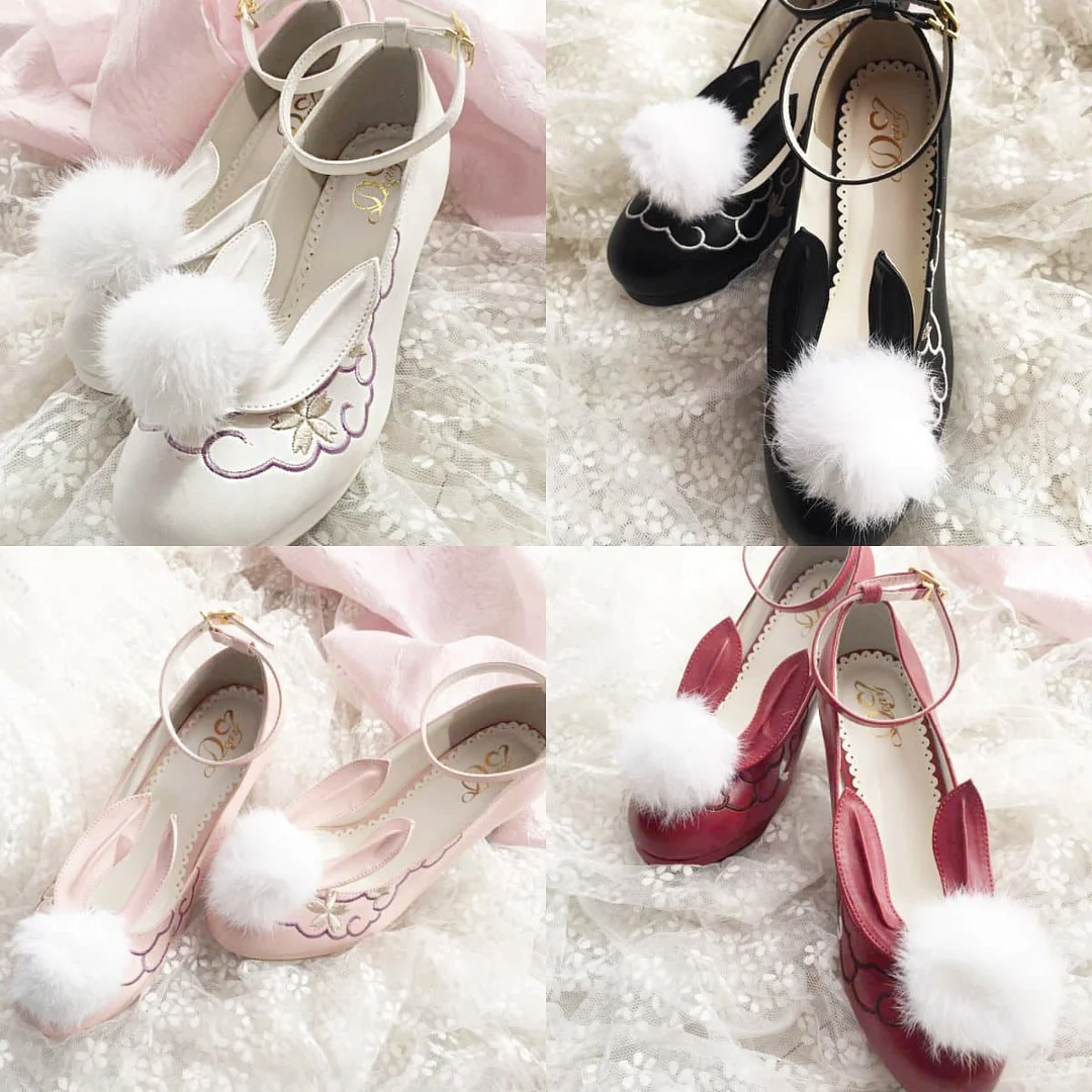 Lolita Bunny Pompom Rabbit Shoes S12882