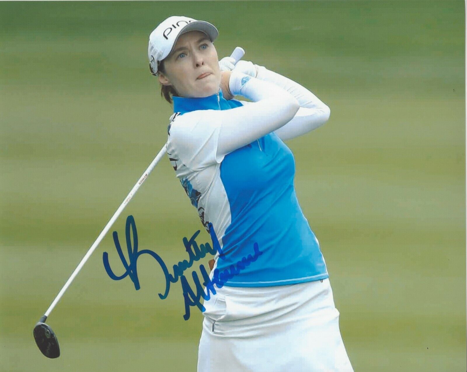 LPGA GOLFER BRITTANY ALTOMARE HAND SIGNED 8x10 Photo Poster painting C w/COA PROOF WOMEN'S GOLF