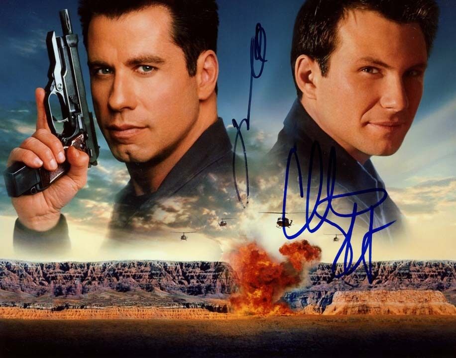 CHRISTIAN SLATER and JOHN TRAVOLTA signed BROKEN ARROW 11x14 Photo Poster painting