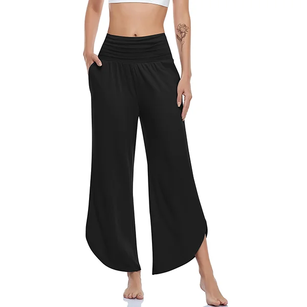 EHQJNJ Yoga Pants with Pockets Flare Trousers Wide Leg High Waist Loose  Comfortable Activewear Outdoor Casual Pants