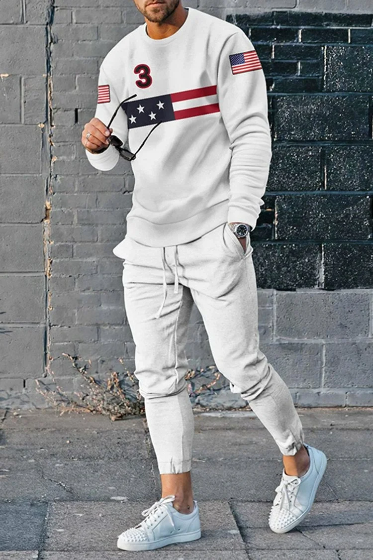 Men's Personalized Top And Pants Two Piece Set