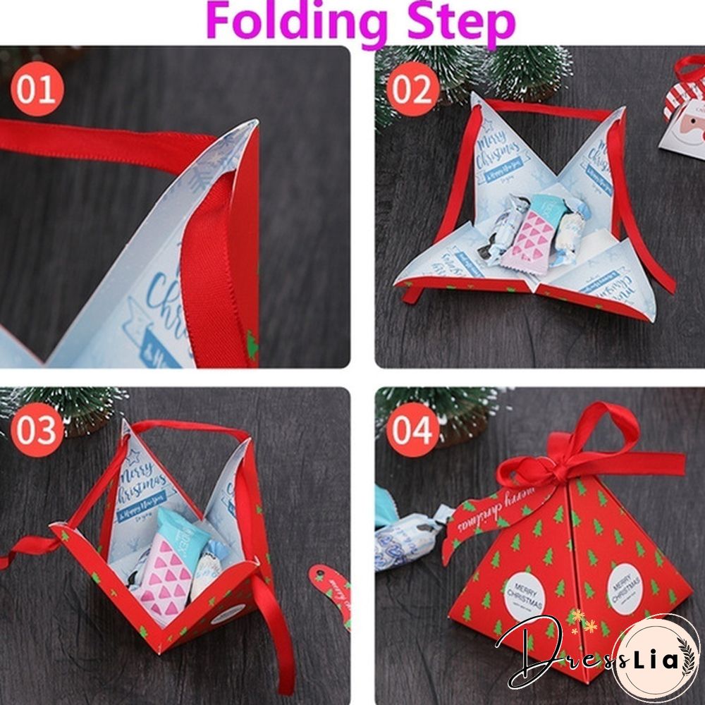 5/10PCS New Kids Favors Gift Package Creative Christmas Decoration Paper Carrier Candy Box Xmas Bags