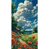 (Big Size)Opium Poppy - 14CT Stamped Cross Stitch - 40*70cm - Flower Natural