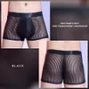 Men's Silky Skin-Friendly Boxer Briefs &ndash; Sexy Ultra-Thin Sheer Striped Underwear