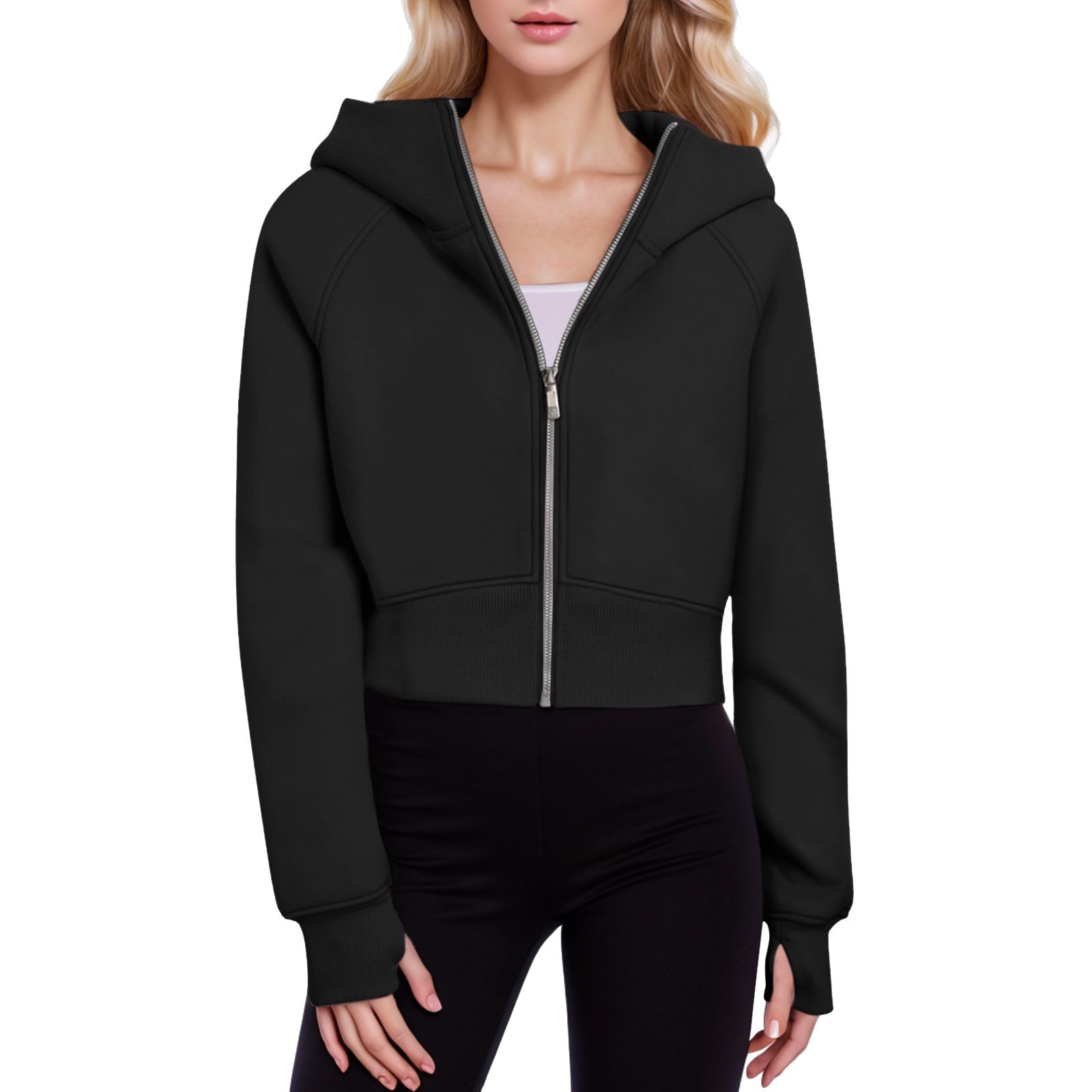 Sheltontires costumes for womens carnival Womens  Cropped Sweatshirts Zip Up Hoodies Fall Outfits Casual Hooded Pullover Sweaters Tops Autumn Winter Clothes Outerwears