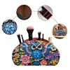 (US Local)DIY Gem Owl Design Wooden Diamond Painting Makeup Brush Storage Box Organizer