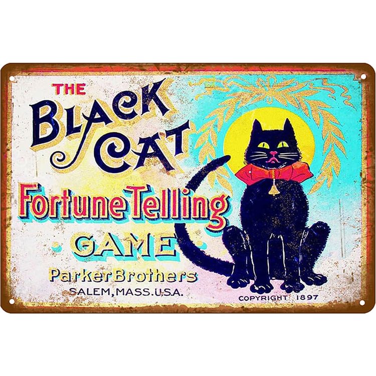 Black Cat - Vintage Tin Signs/Wooden Signs - 7.9x11.8in & 11.8x15.7in