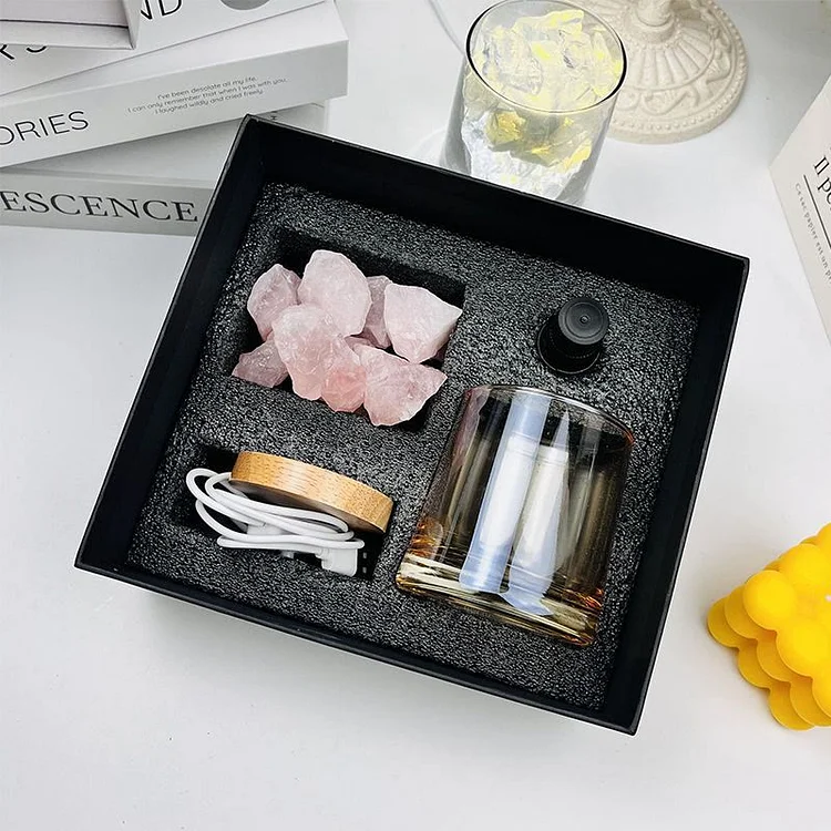 Olivenorma Flameless Diffuser Gift Box Crystal Aromatherapy Lamp-Rose Quartz