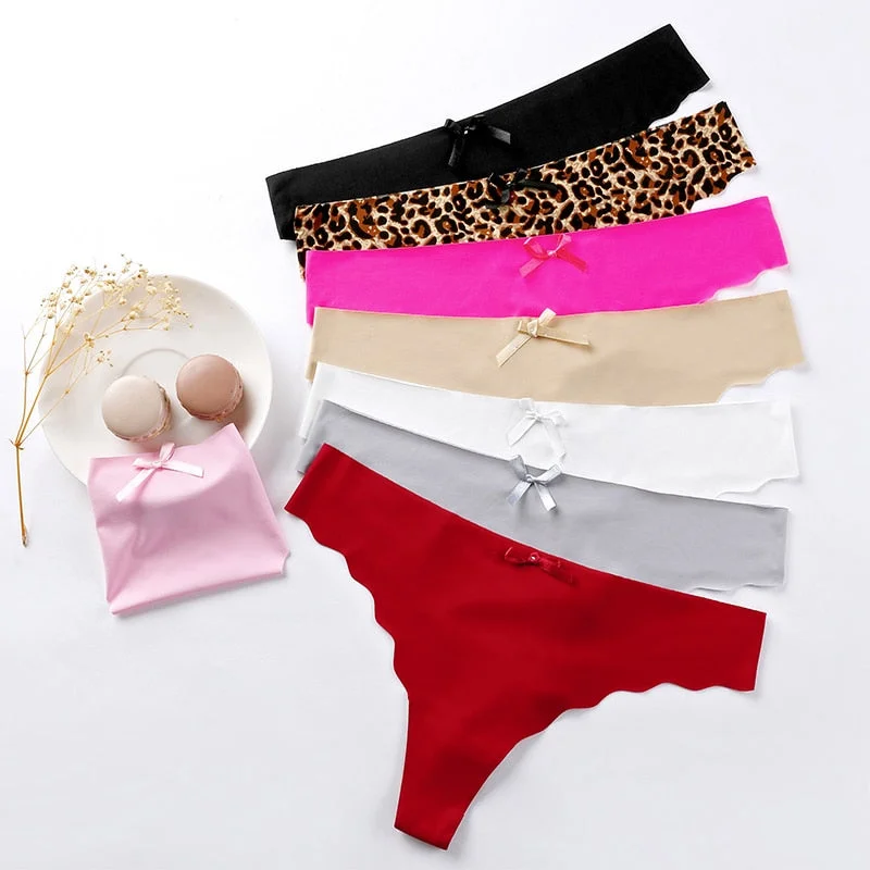 3 Pcs Sexy Lingerie Woman Underwear Seamless Sports Panties Female Thong G-string Thongs For Woman Underwear Ice Silk BANNIROU