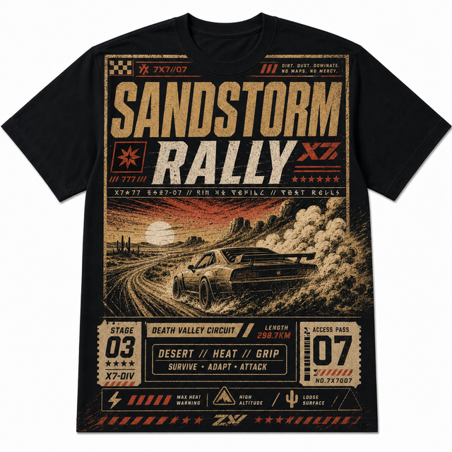 Motorsport Sandstorm Rally Cotton T-Shirt