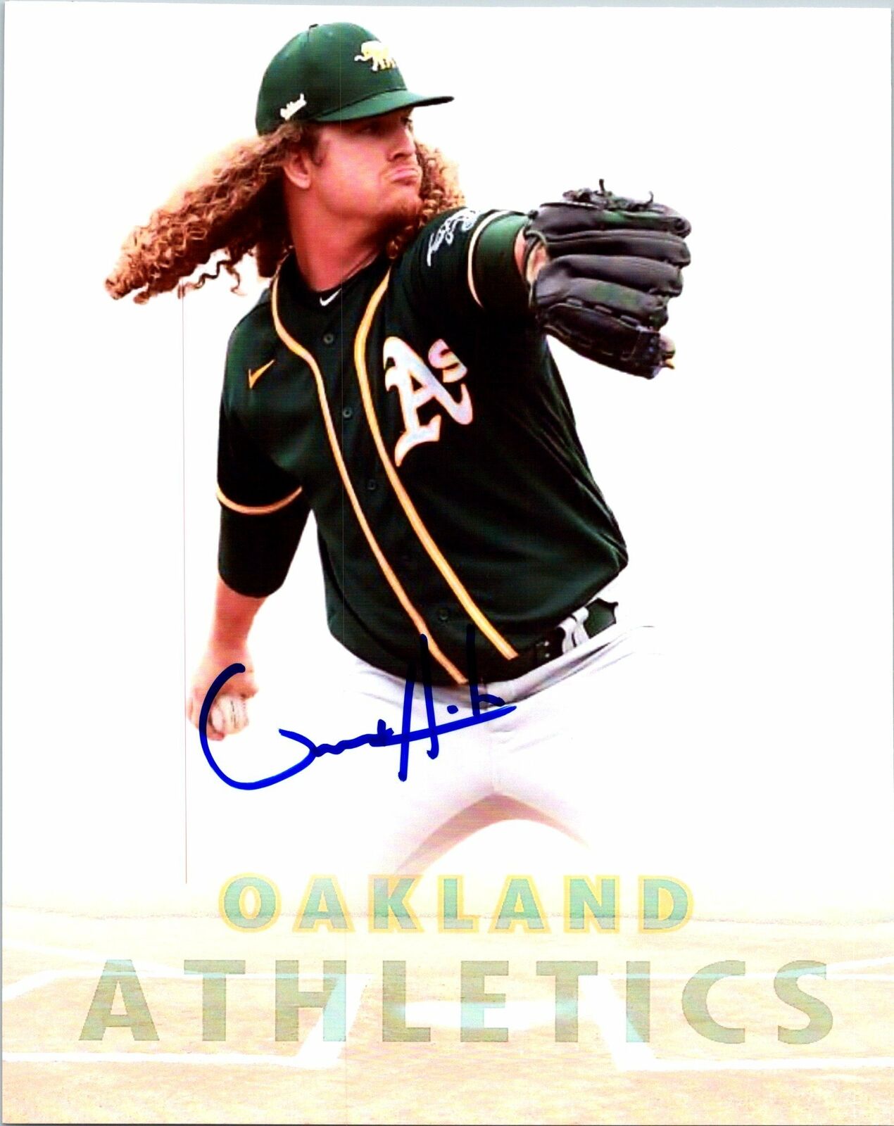 Grant Holmes Signed 8x10 Photo Poster painting - Oakland Athletics A's Autographed AWM COA