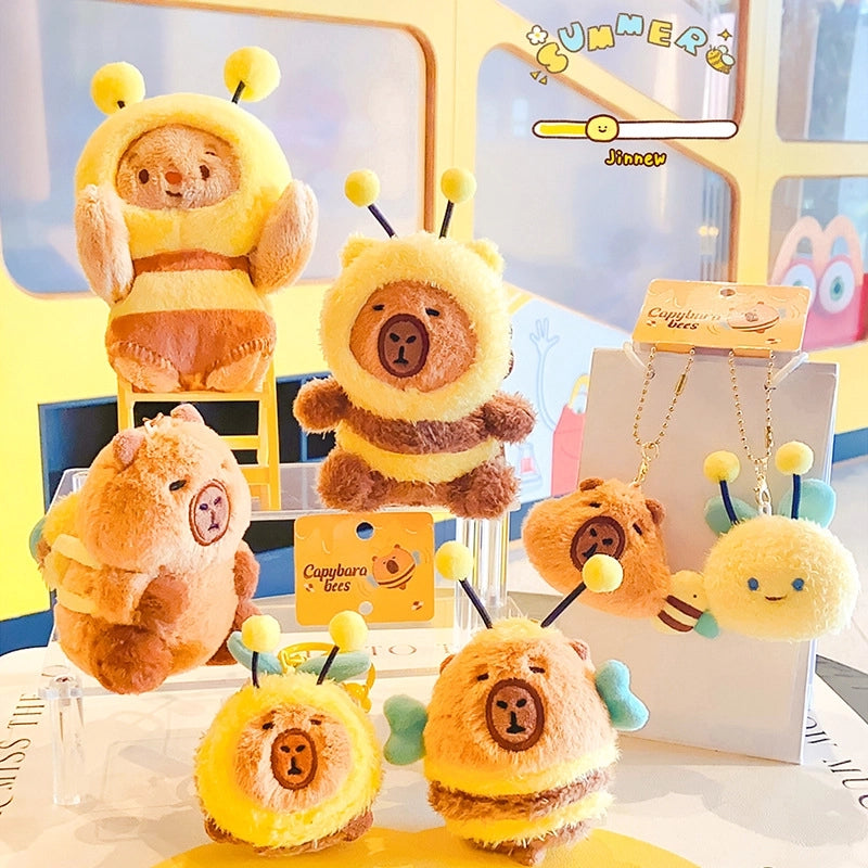 Cartoon Style Bee Plush Women’s Bag Pendant Keychain