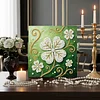 DIY Pearl Painting Four-leaf Clover for Home Wall Decor with Frame(25x25cm)