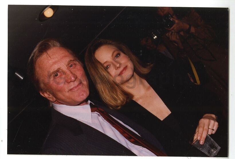 Jodie Foster & Kirk Douglas - Vintage Candid Photo Poster painting by Peter Warrack