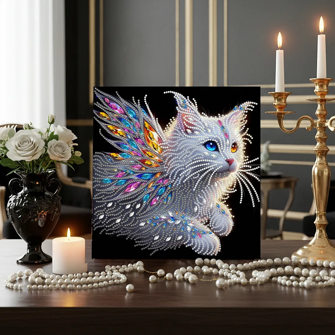 DIY Special Shape Drill Pearl Gem Diamond Art Painting Kit with Frame 9.84x9.84in Art Craft Pearl Diamond Painting for Adults Beginners Home Decor (BK49)
