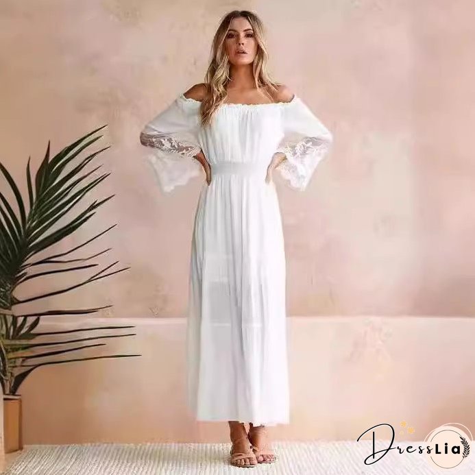 Women's Pretty Classy Lace Stitching Dress Dresses