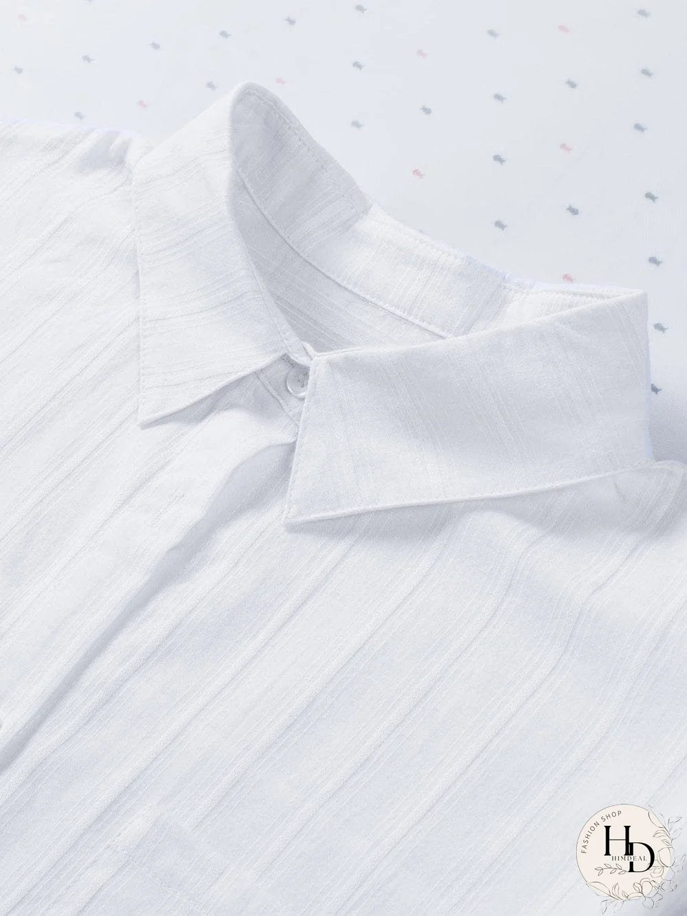 Simple Solid Lapel Button Long Sleeve Blouses