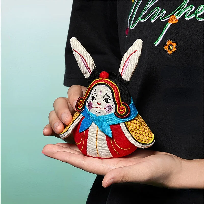 Rabbit Year Traditional Handmade Embroidery Doll Creative Gift Decoration Pendants