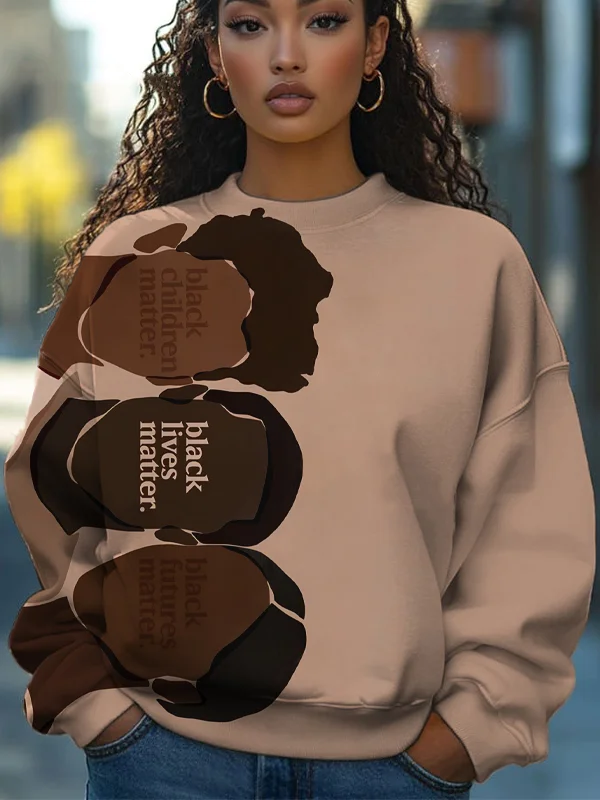 Women's Black Children Matter Black Lives Matter Black Futures Matter Print Sweatshirt