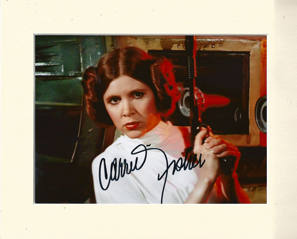 CARRIE FISHER STAR WARS PRINCESS LEIA PP 10X8 MOUNTED SIGNED AUTOGRAPH Photo Poster painting