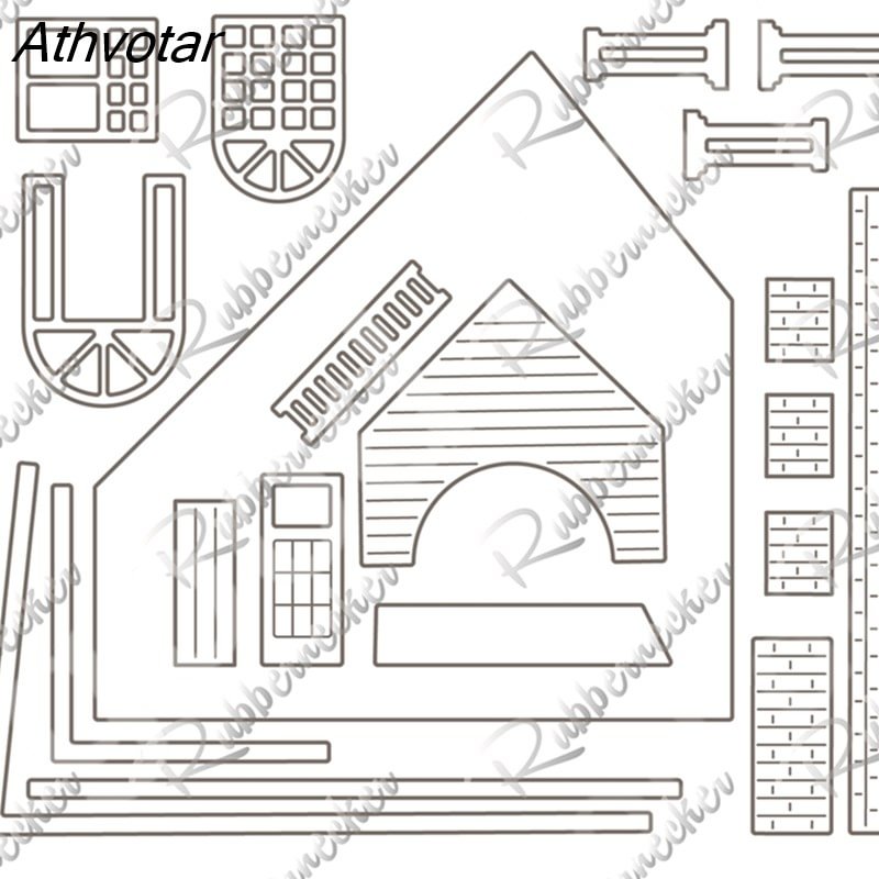 Athvotar Arrival Tabbed House Metal Cutting Dies Scrapbook Diary Decoration Embossing Template Diy Greeting Card Handmade Hot Sale
