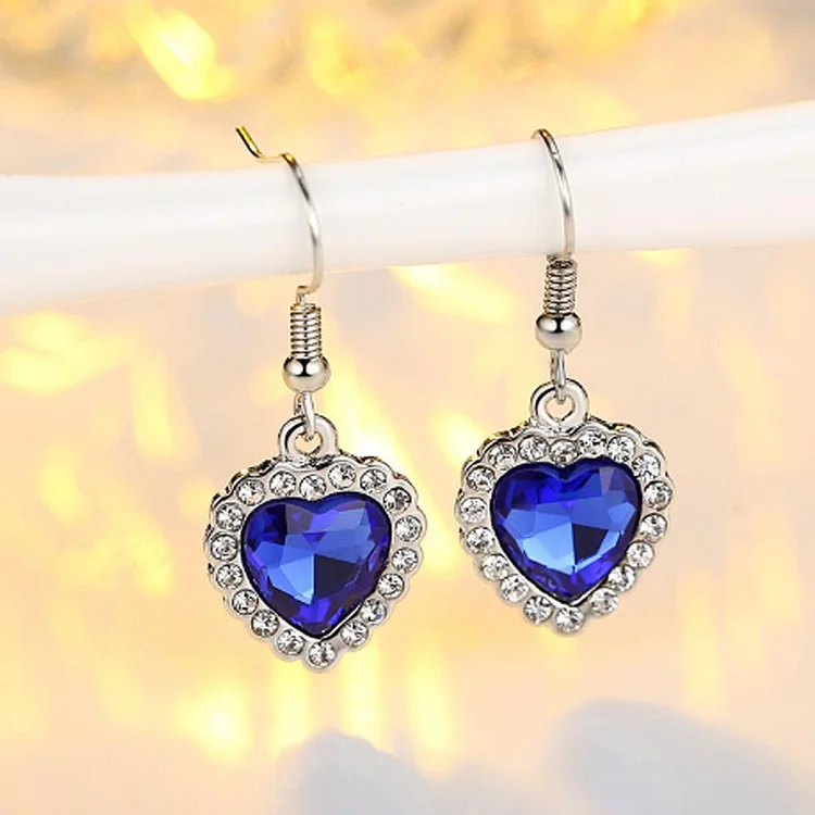 Fashion Women Ocean Heart Necklace Earring Jewelry Set-Annaletters