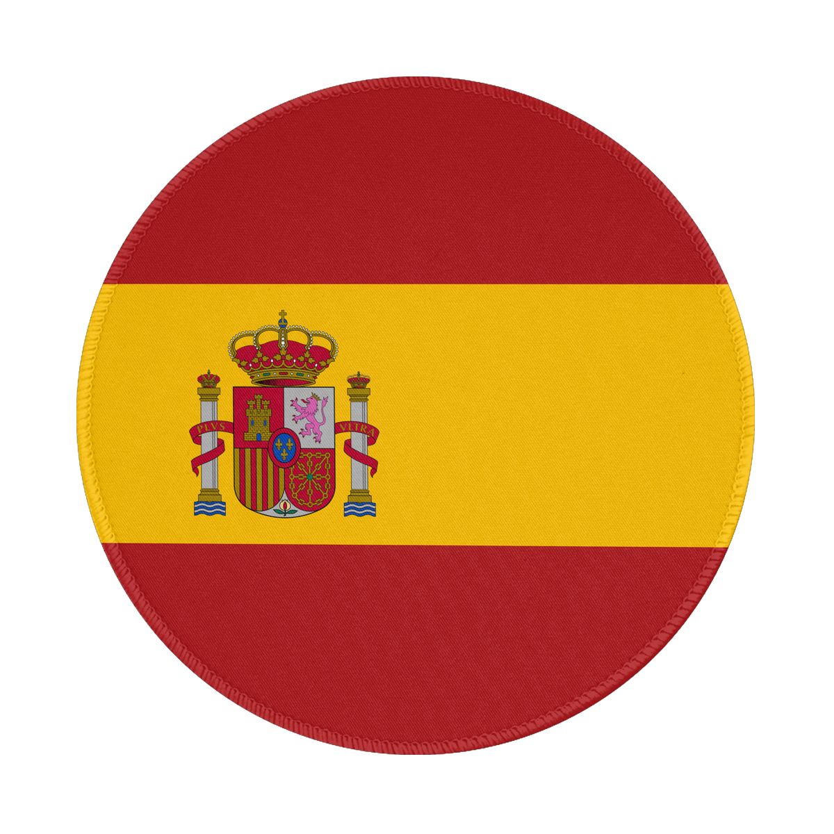 Spain Flag Round Non-Slip Thick Rubber Modern Gaming Mousepad