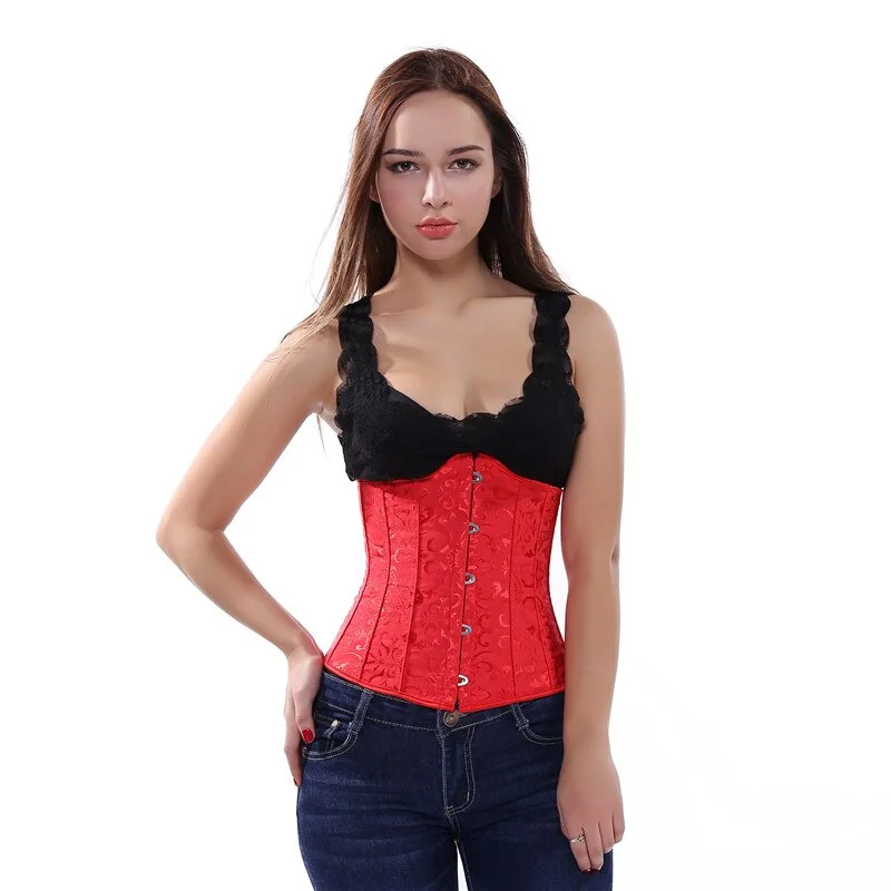 Sapubonva Corset Underbust Tops Sexy Plus Size Gothic Waist Cincher Workout Corsets Lingerie Shapewear Korsett Women Costume
