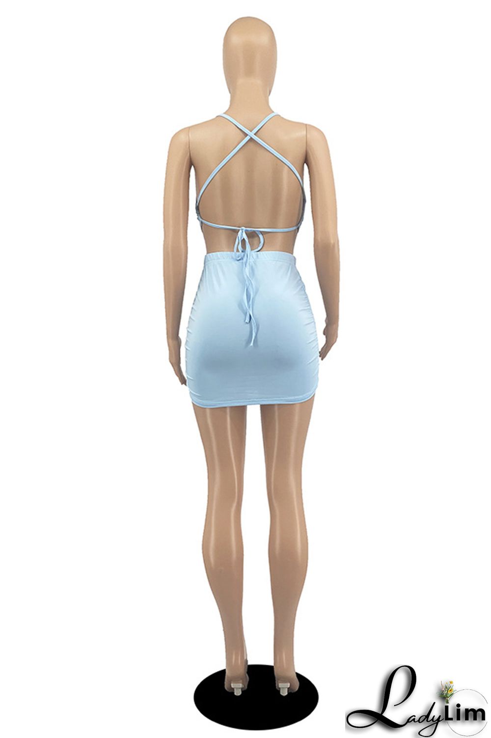 White Sexy Casual Solid Bandage Strap Design Spaghetti Strap Sleeveless Two Pieces